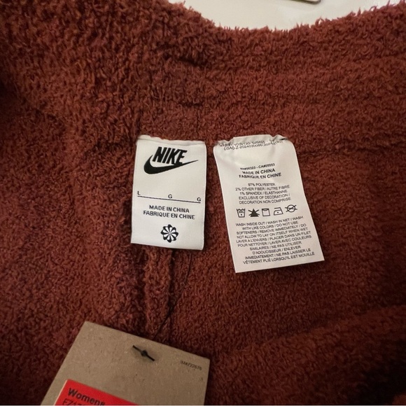 Nike Phoenix Cozy Knit Boucle Pants Brown Oversized Joggers women - Picture 4 of 10